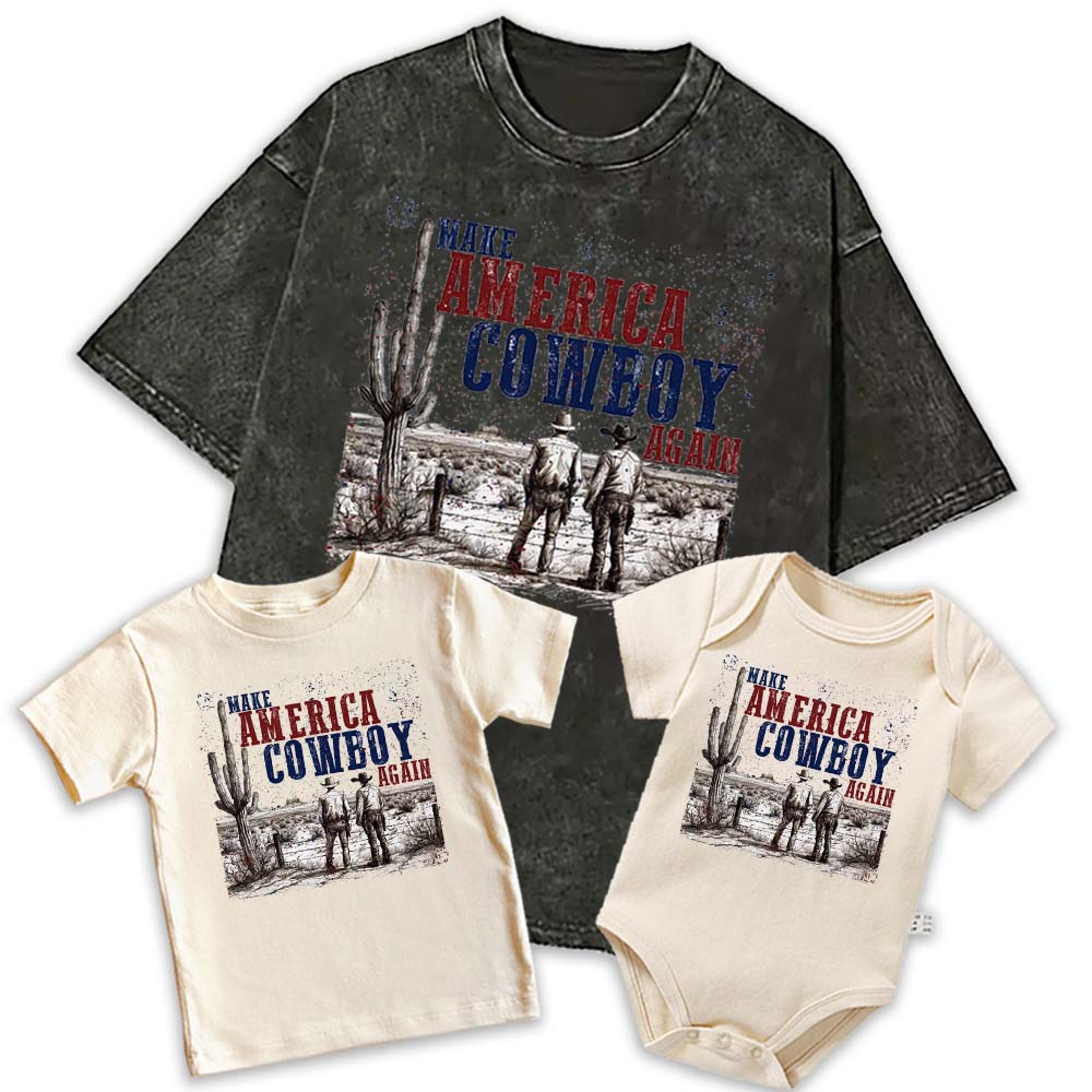 [Adults Tee]Make America Cowboy Again Western