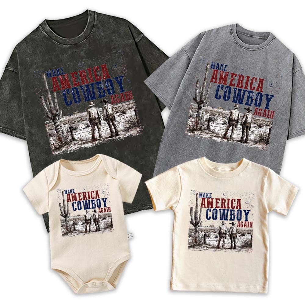 [Adults Tee]Make America Cowboy Again Western
