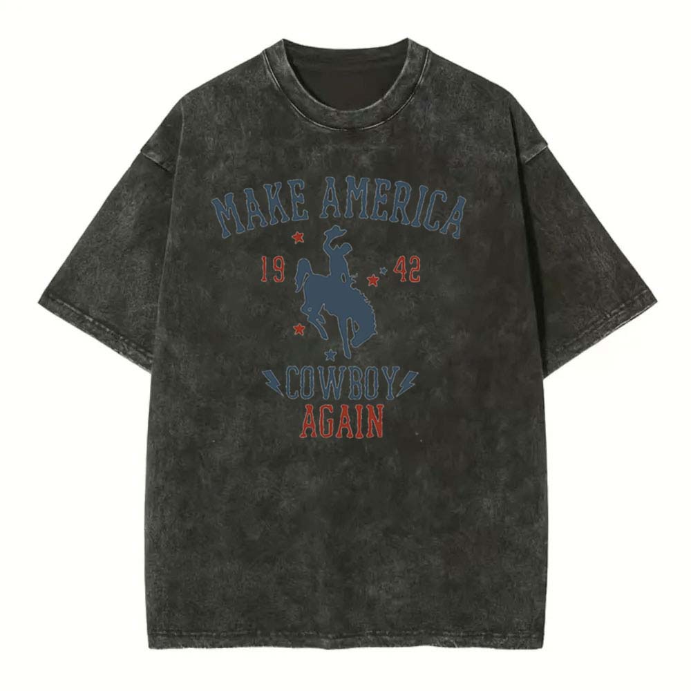 [Adults Tee] Make America Cowboy Again Retro Designs