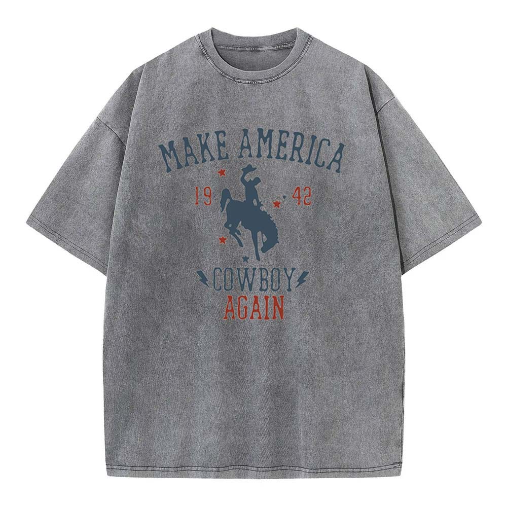 [Adults Tee] Make America Cowboy Again Retro Designs