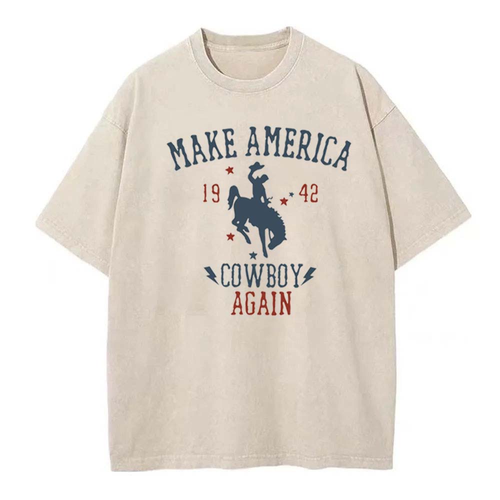 [Adults Tee] Make America Cowboy Again Retro Designs