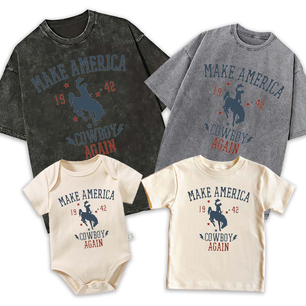[Adults Tee] Make America Cowboy Again Retro Designs