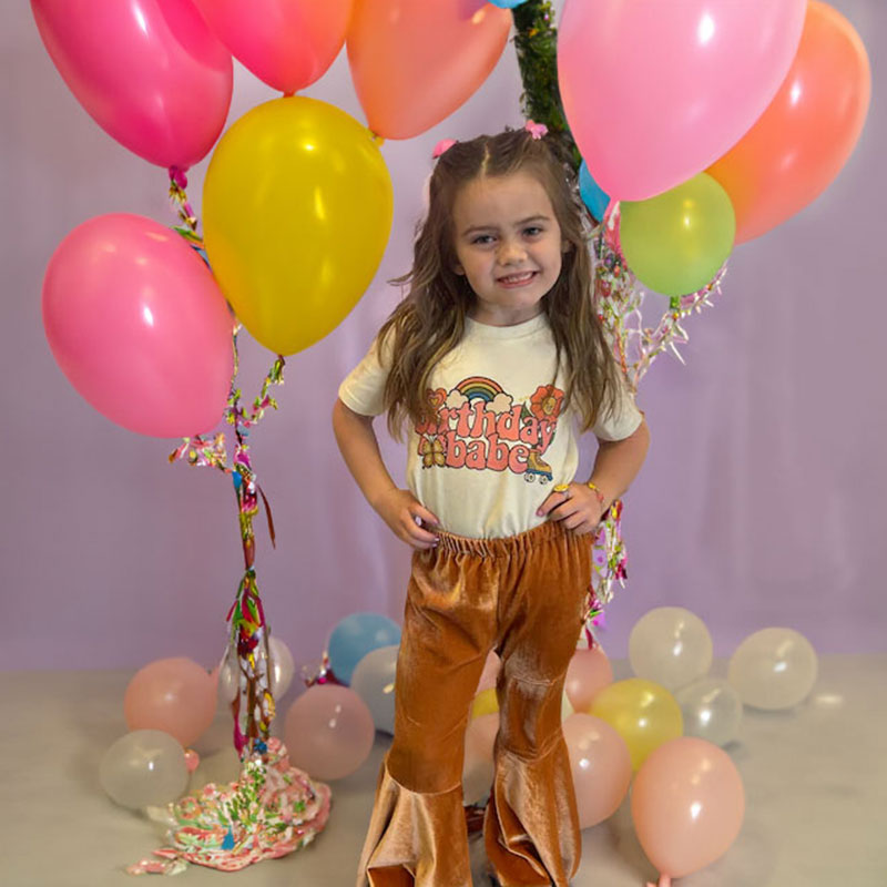 Cute Girls Retro Birthday Babe Toddler Shirt, Baby Onesie