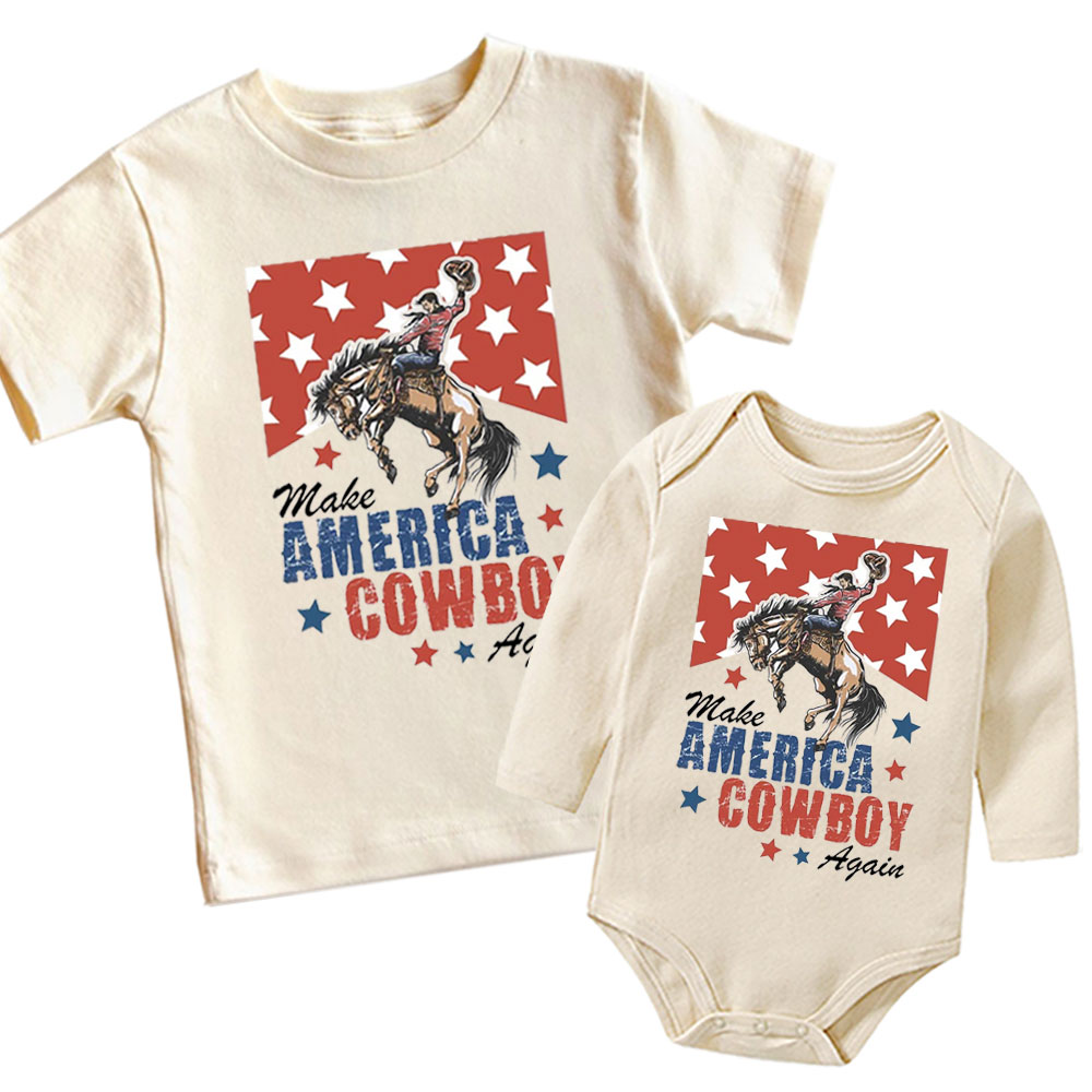 [Baby Onesie & Kids Tee] Make America Cowboy Again