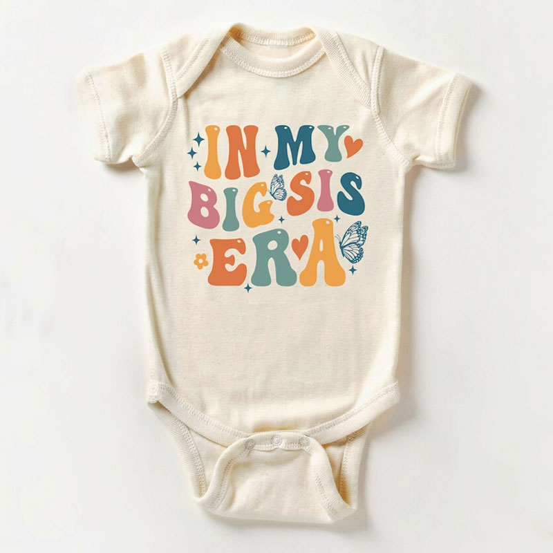 Retro Big Sister Shirt - In My Big Sis Era Toddler Onesie