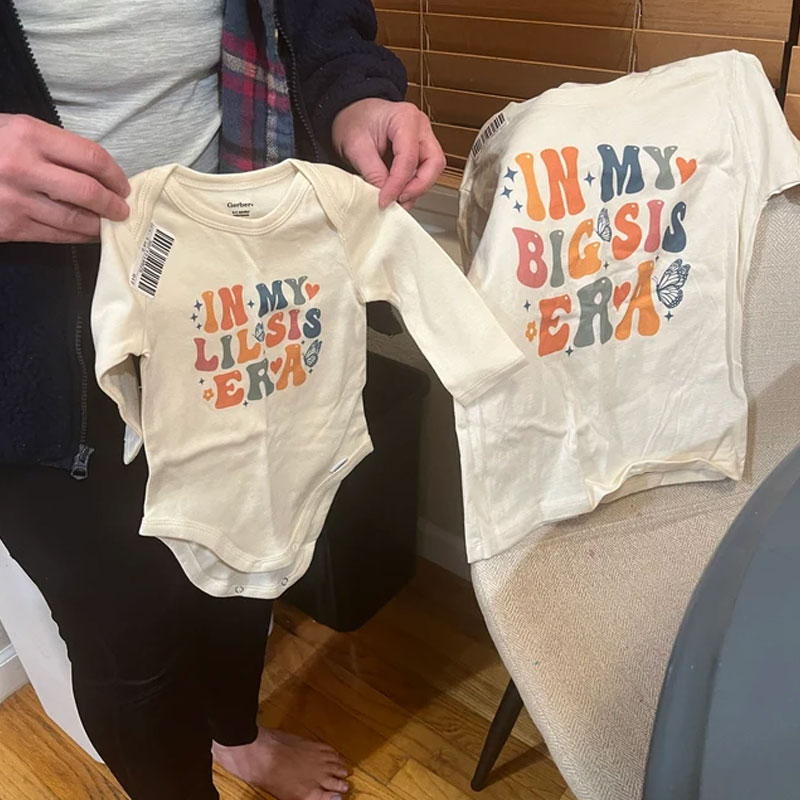 Retro Big Sister Shirt - In My Big Sis Era Toddler Onesie