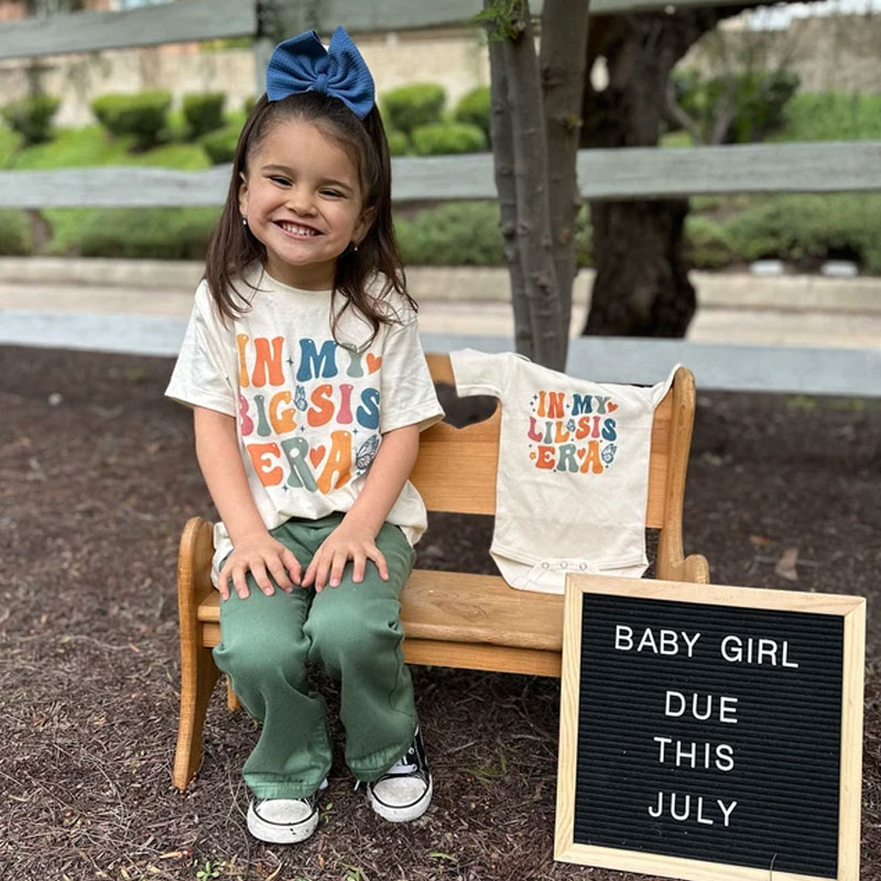 Retro Big Sister Shirt - In My Big Sis Era Toddler Onesie