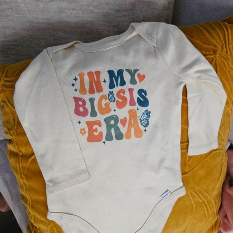 Retro Big Sister Shirt - In My Big Sis Era Toddler Onesie