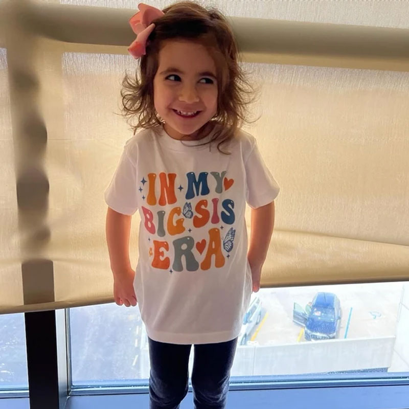 Retro Big Sister Shirt - In My Big Sis Era Toddler Onesie