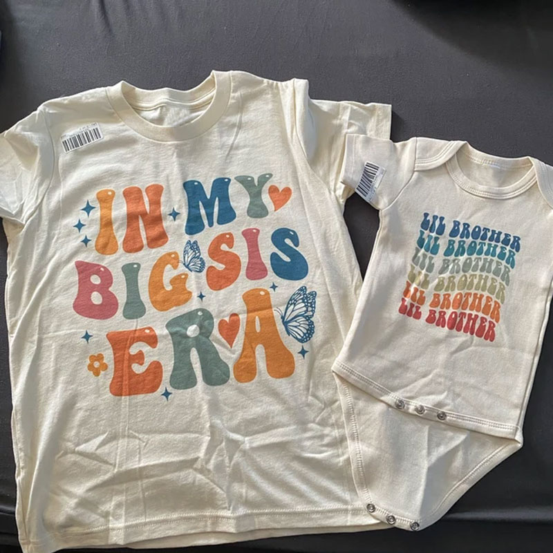 Retro Big Sister Shirt - In My Big Sis Era Toddler Onesie