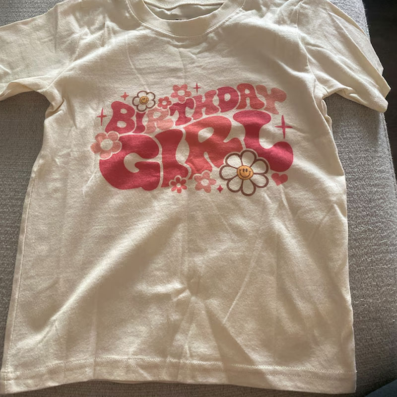 Pink Retro Birthday Babe Toddler Shirt