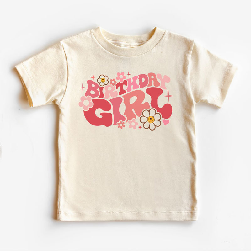 Pink Retro Birthday Babe Toddler Shirt