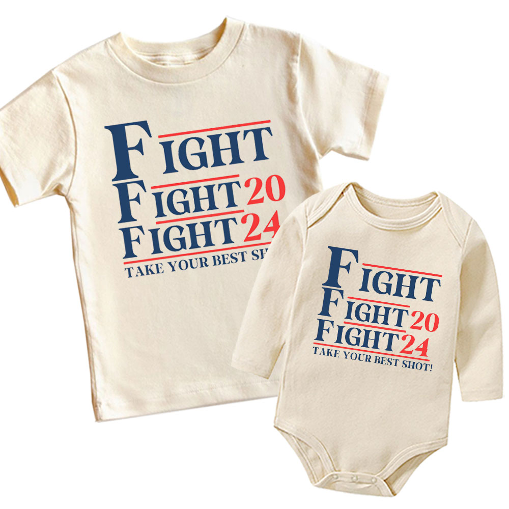 [Baby Onesie & Kids Tee] Trump Fight 2024 Take Your Best Shot