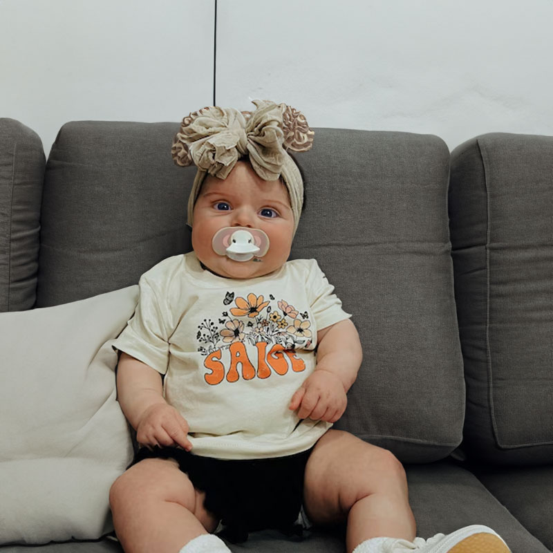 Personalized Retro Daisy Wild Flower Toddler Onesie, Youth Tee