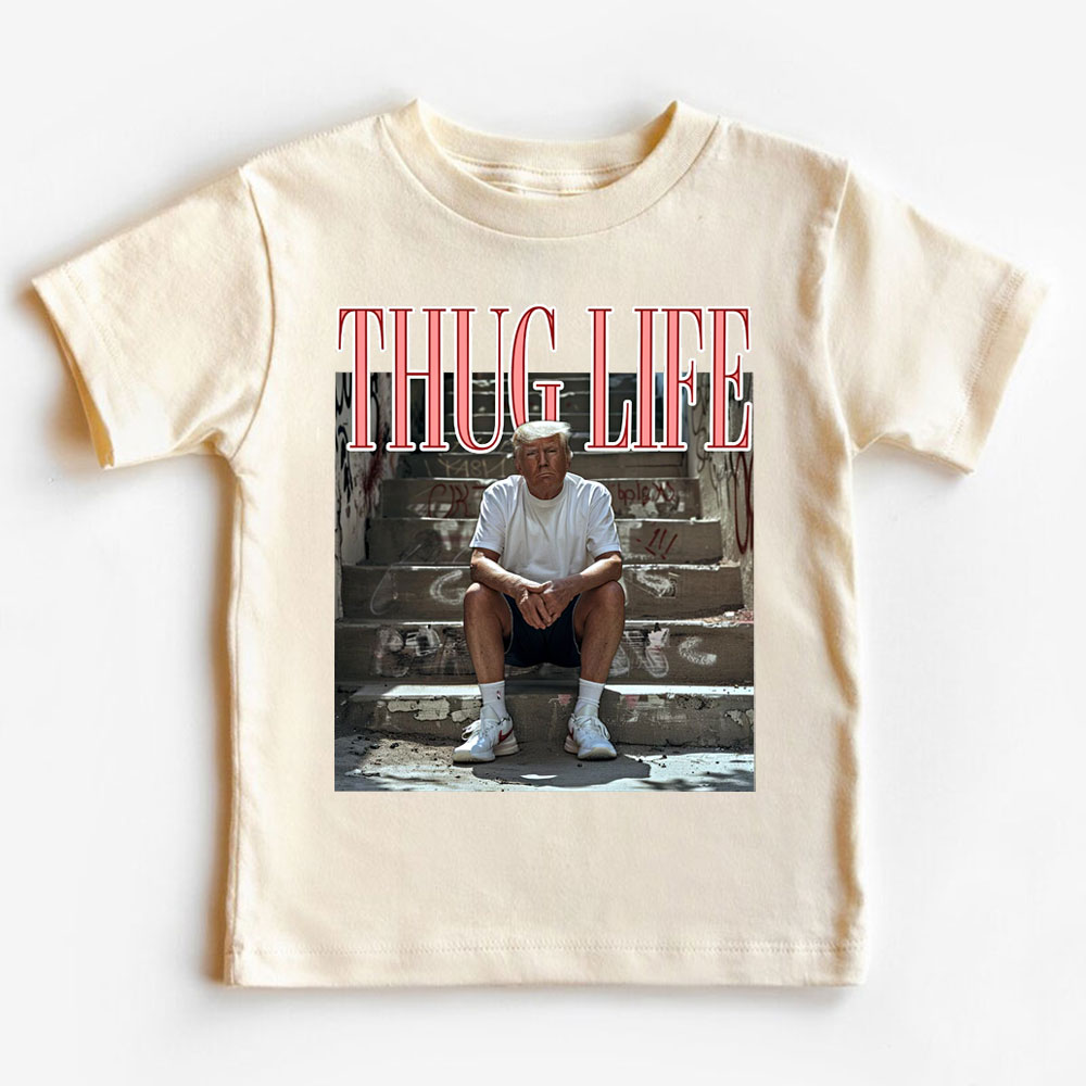 [Baby Onesie & Kids Tee] Funny Trump 2024, Thug Life