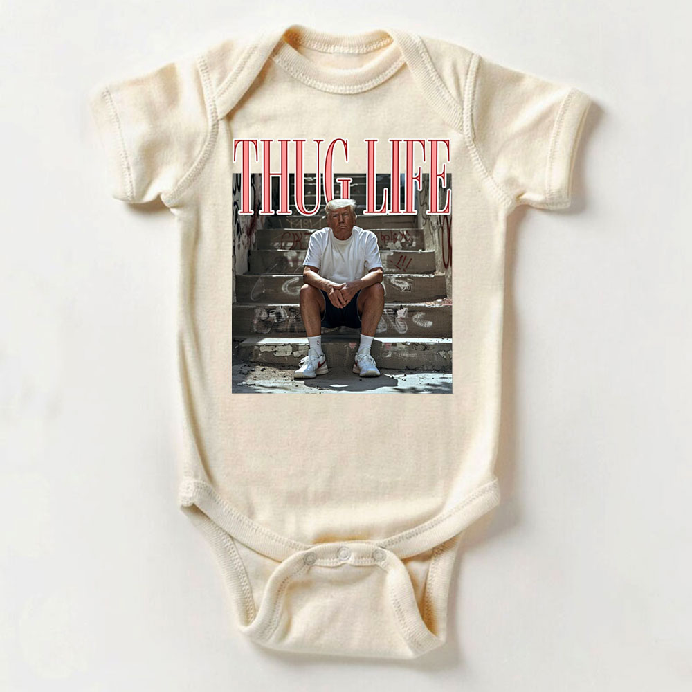 [Baby Onesie & Kids Tee] Funny Trump 2024, Thug Life