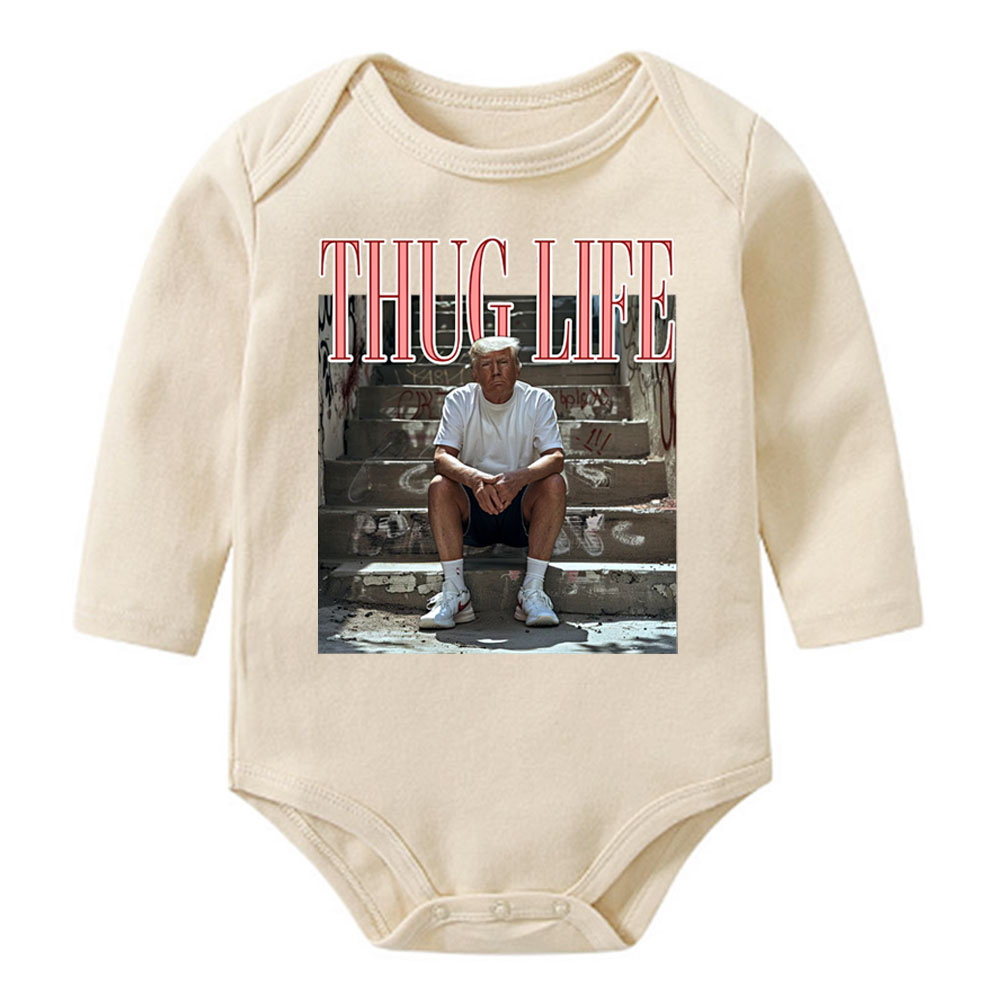[Baby Onesie & Kids Tee] Funny Trump 2024, Thug Life