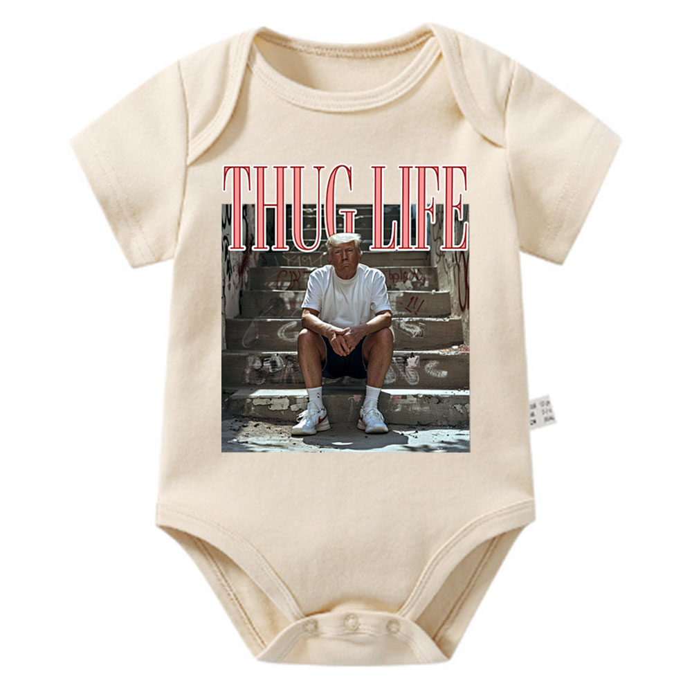 [Baby Onesie & Kids Tee] Funny Trump 2024, Thug Life