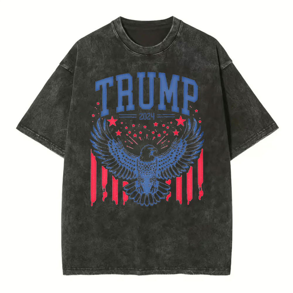 [Adults Tee] American Flag Trump 2024 Republican
