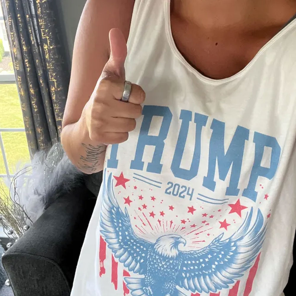 [Adults Tee] American Flag Trump 2024 Republican