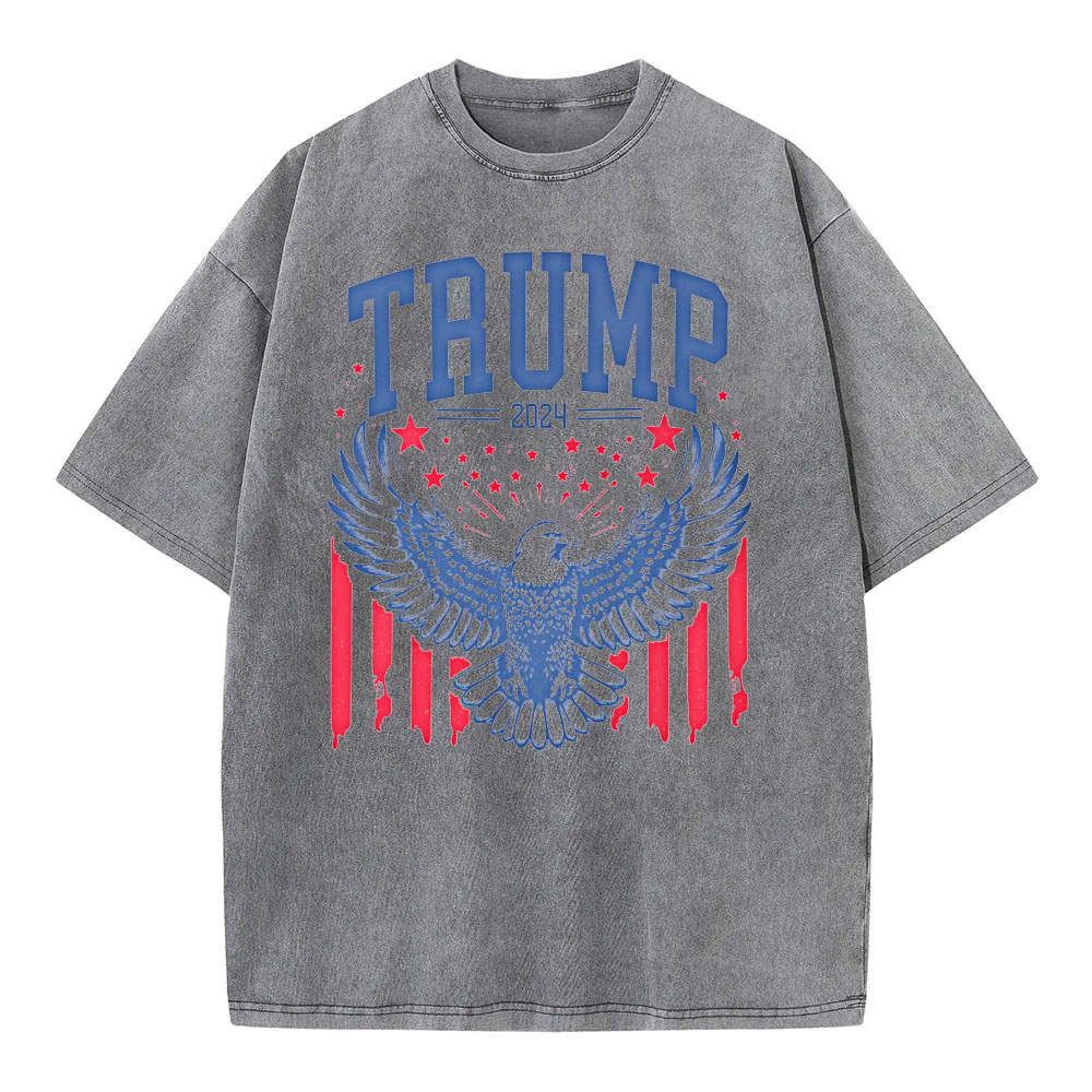 [Adults Tee] American Flag Trump 2024 Republican