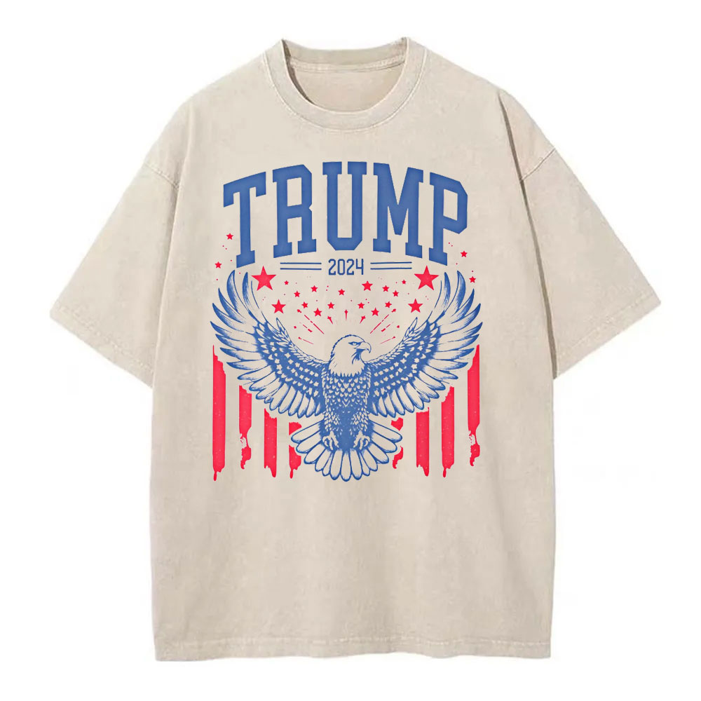[Adults Tee] American Flag Trump 2024 Republican
