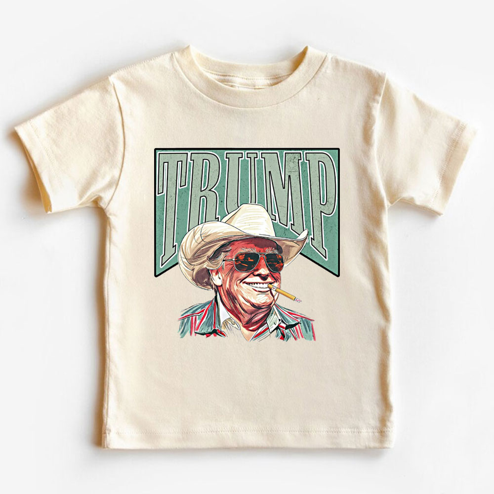 [Baby Onesie & Kids Tee] Trump Western Cowboy Make America Great