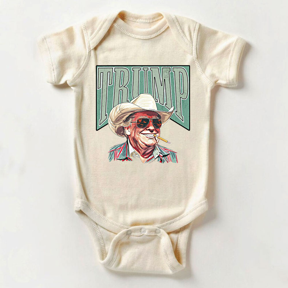 [Baby Onesie & Kids Tee] Trump Western Cowboy Make America Great