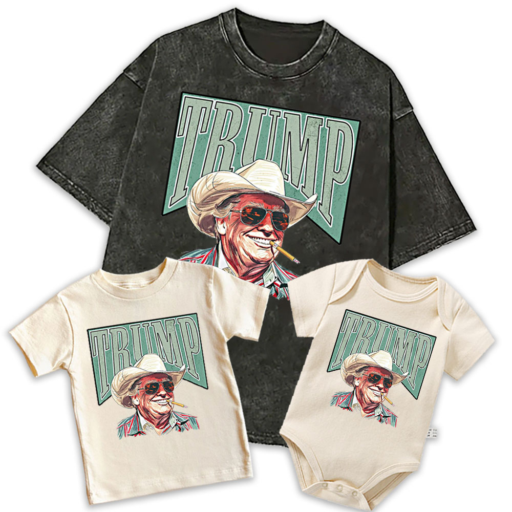 [Adults Tee] Trump Western Cowboy Make America Great
