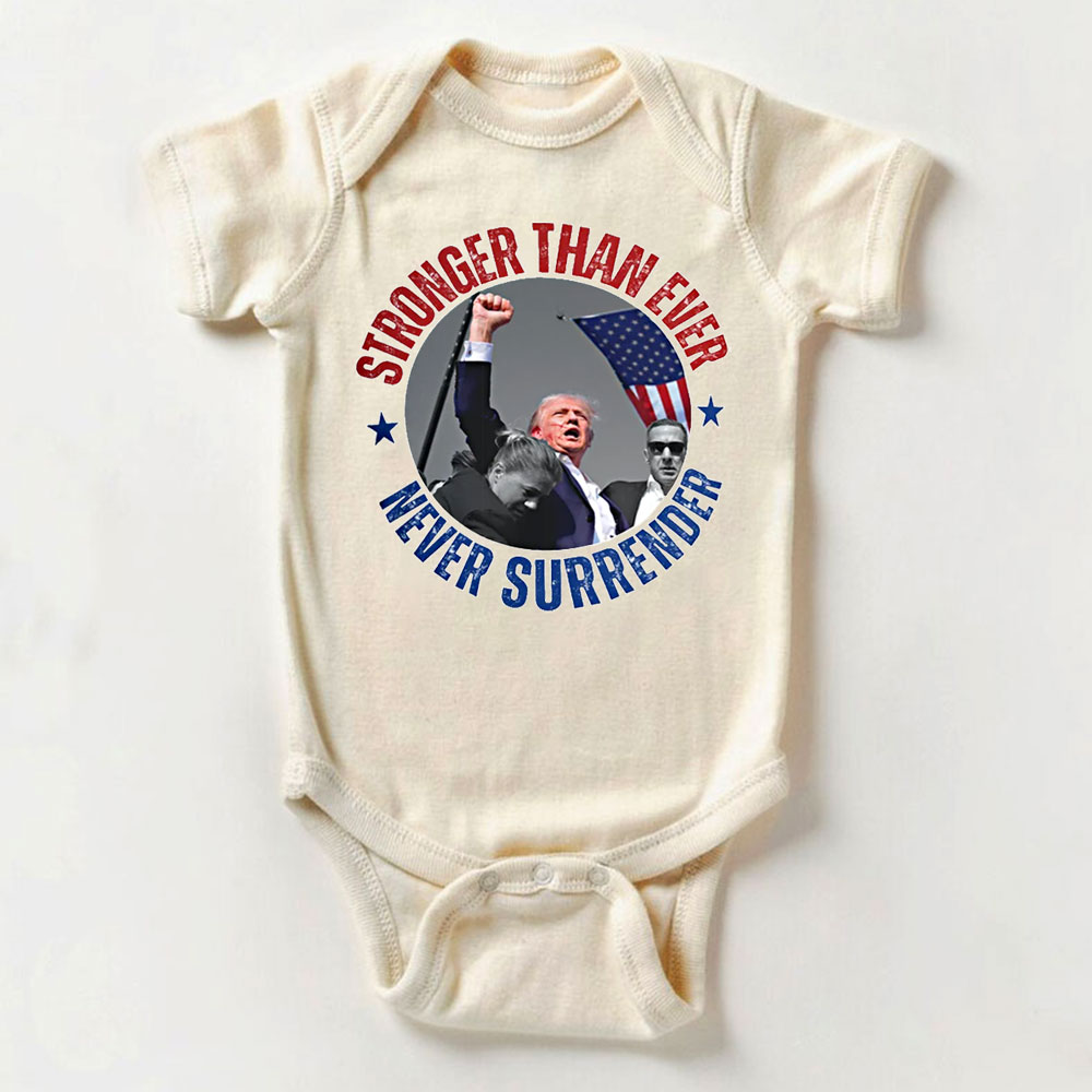 [Baby Onesie & Kids Tee] Never Surrender, Trump 2024 Butler Rally
