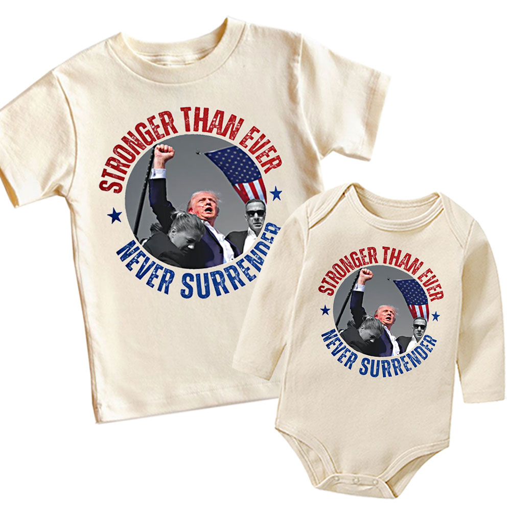 [Baby Onesie & Kids Tee] Never Surrender, Trump 2024 Butler Rally