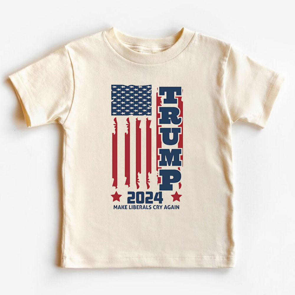 [Baby Onesie & Kids Tee] US Flag 2024 Trump Family Shirt
