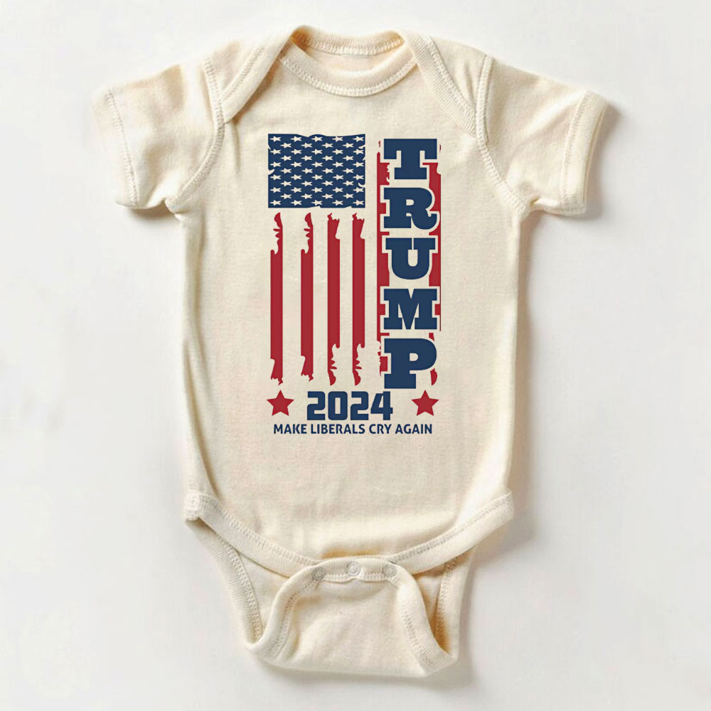 [Baby Onesie & Kids Tee] US Flag 2024 Trump Family Shirt