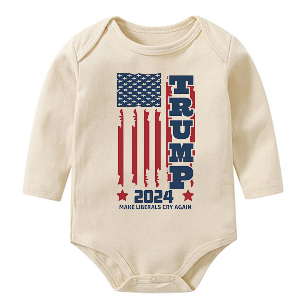 [Baby Onesie & Kids Tee] US Flag 2024 Trump Family Shirt