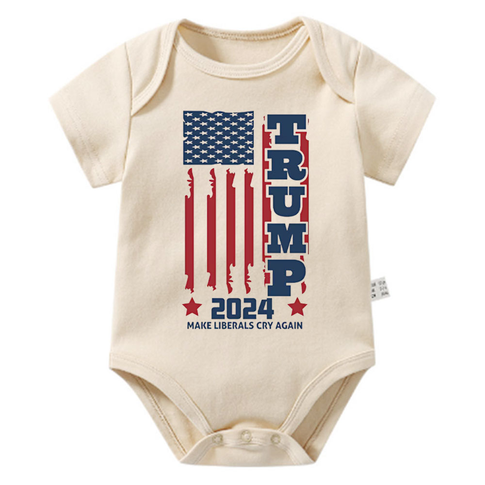 [Baby Onesie & Kids Tee] US Flag 2024 Trump Family Shirt