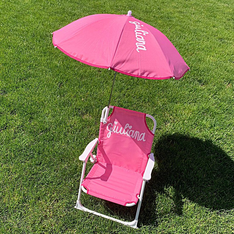 Personalized 1-5 YEARS Toddler Beach Chair with Umbrella