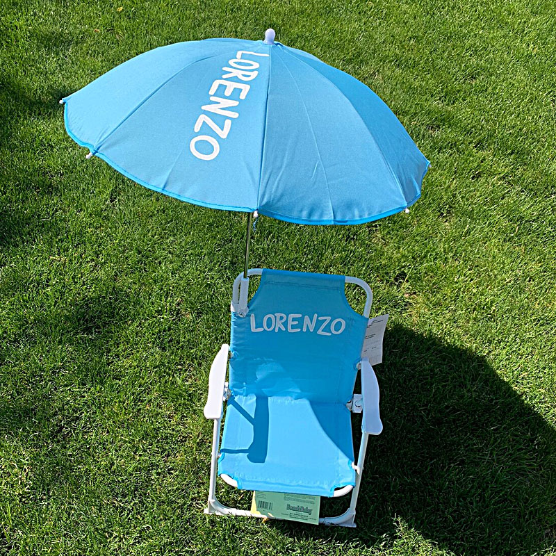 Personalized 1-5 YEARS Toddler Beach Chair with Umbrella