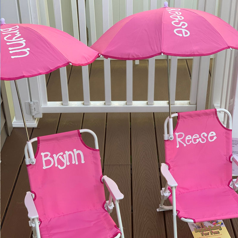 Personalized 1-5 YEARS Toddler Beach Chair with Umbrella