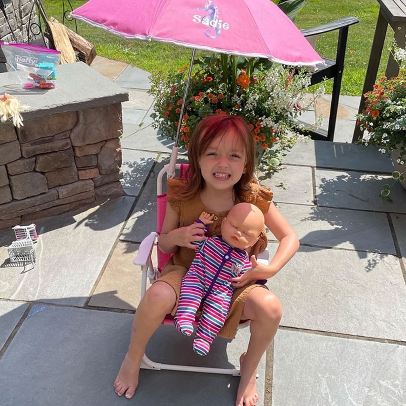 Personalized Toddlers Folding Beach Chair and Umbrella Set with 17 Designs
