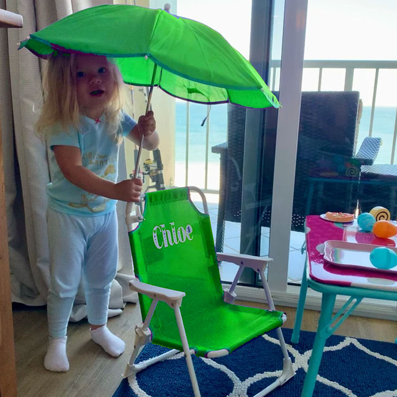 Personalized Toddler Beach Chair and Umbrella Set