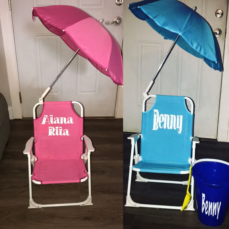 Personalized Toddler Beach Chair and Umbrella Set