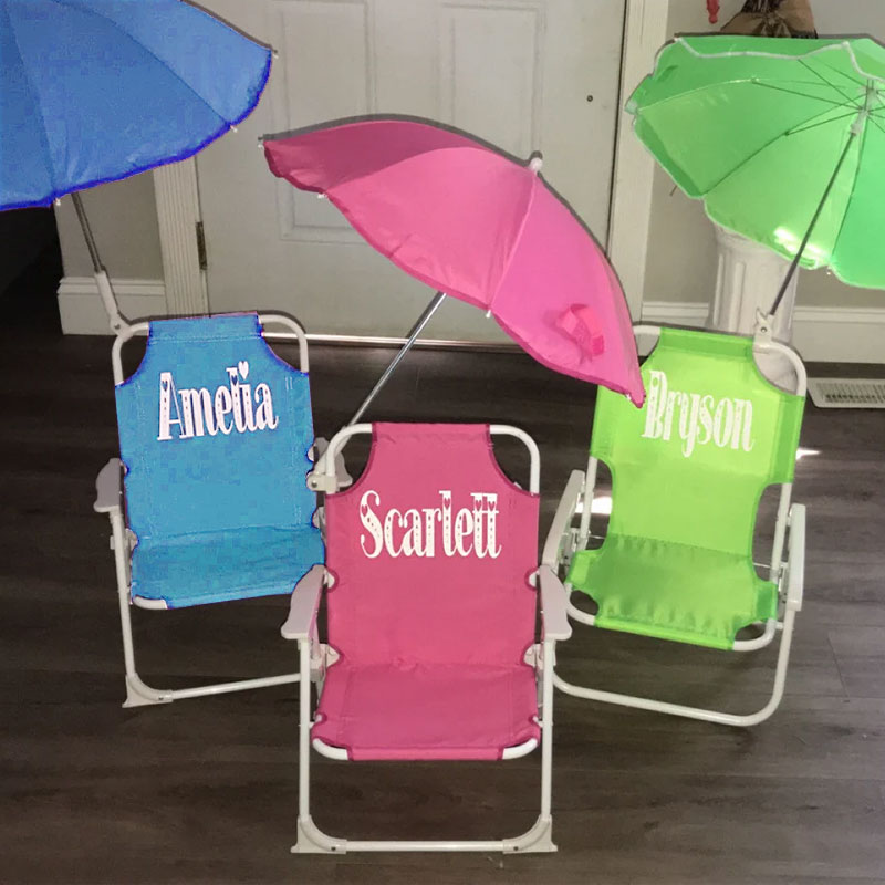 Personalized Toddler Beach Chair and Umbrella Set