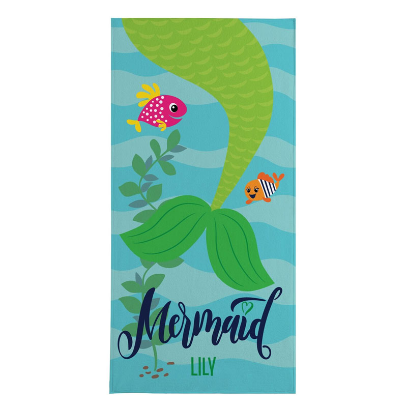 Personalized Mermaid Beach Towel - Gift For Girls