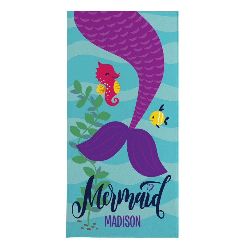 Personalized Mermaid Beach Towel - Gift For Girls
