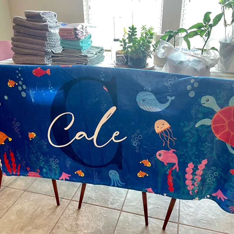 Personalized Pool Towel with Your Name, Custom Kids Beach Towels