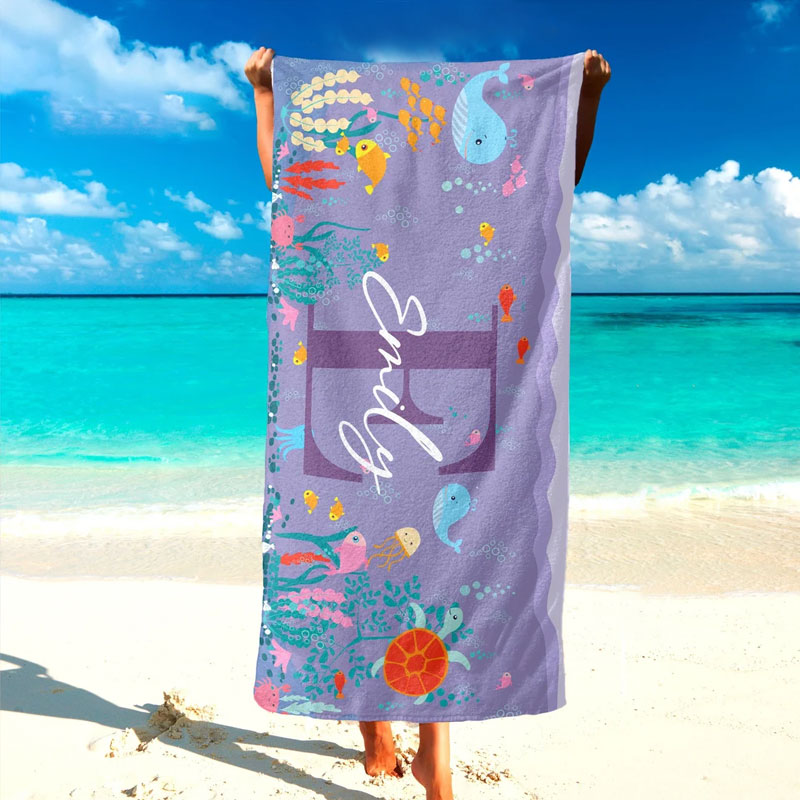 Personalized Pool Towel with Your Name, Custom Kids Beach Towels