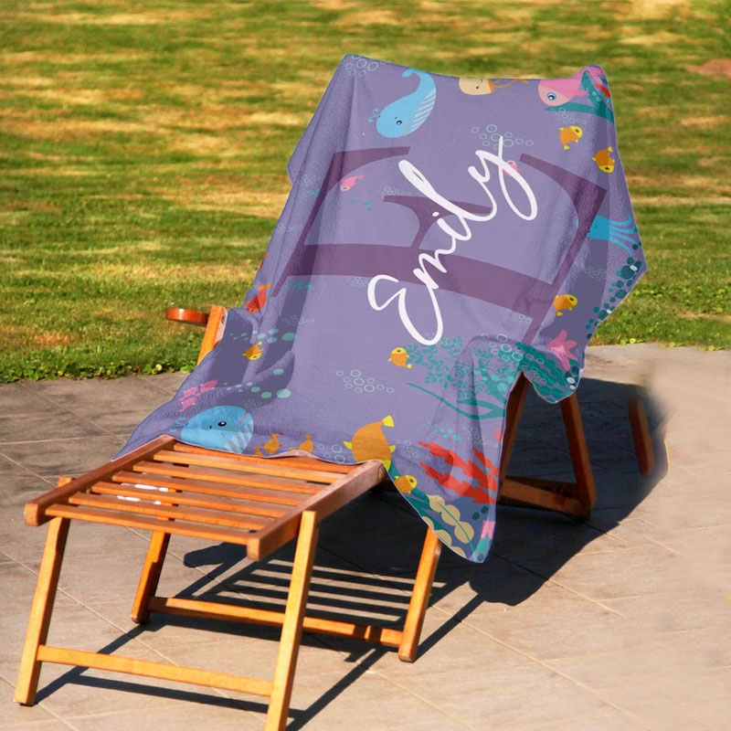Personalized Pool Towel with Your Name, Custom Kids Beach Towels