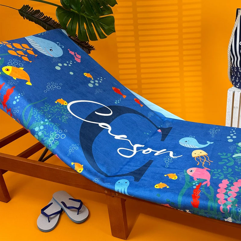 Personalized Pool Towel with Your Name, Custom Kids Beach Towels