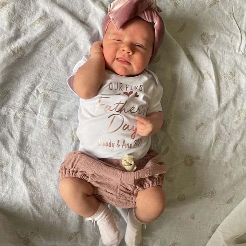 Our First Father's Day 2024 Baby Bodysuit With Names