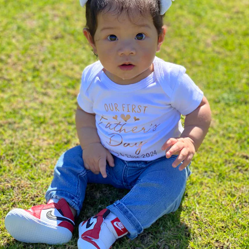 Our First Father's Day 2024 Baby Bodysuit With Names